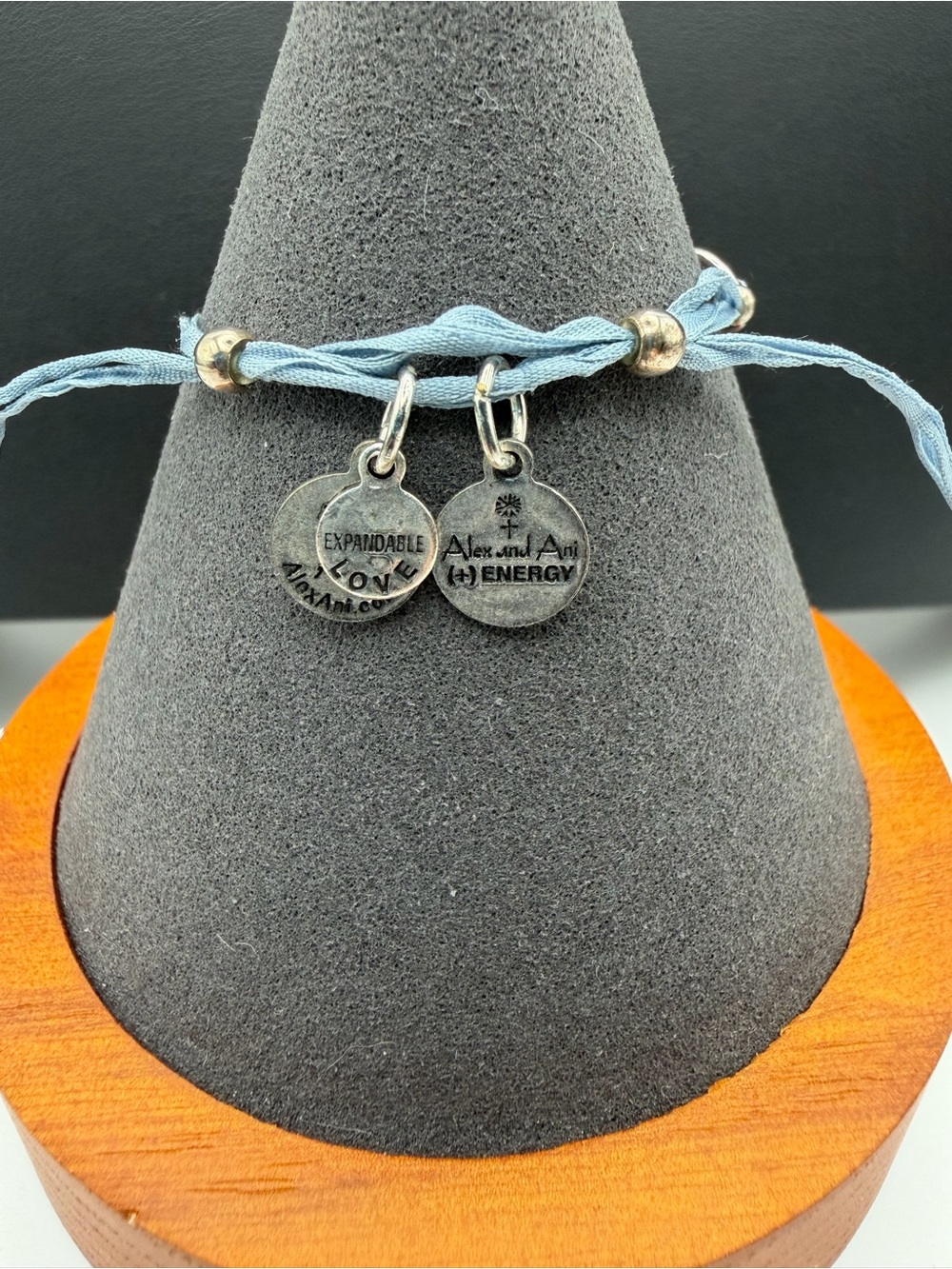 Alex and Ani Blue Crystal and Silver tone Accent Bracelet - Picture 2 of 7